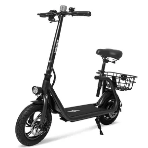 Megawheels EB08 Phantom R1 Commuter Electric Scooter – Adjustable Seat,20Mile Range, Foldable, Dual Brakes & Storage Basket
