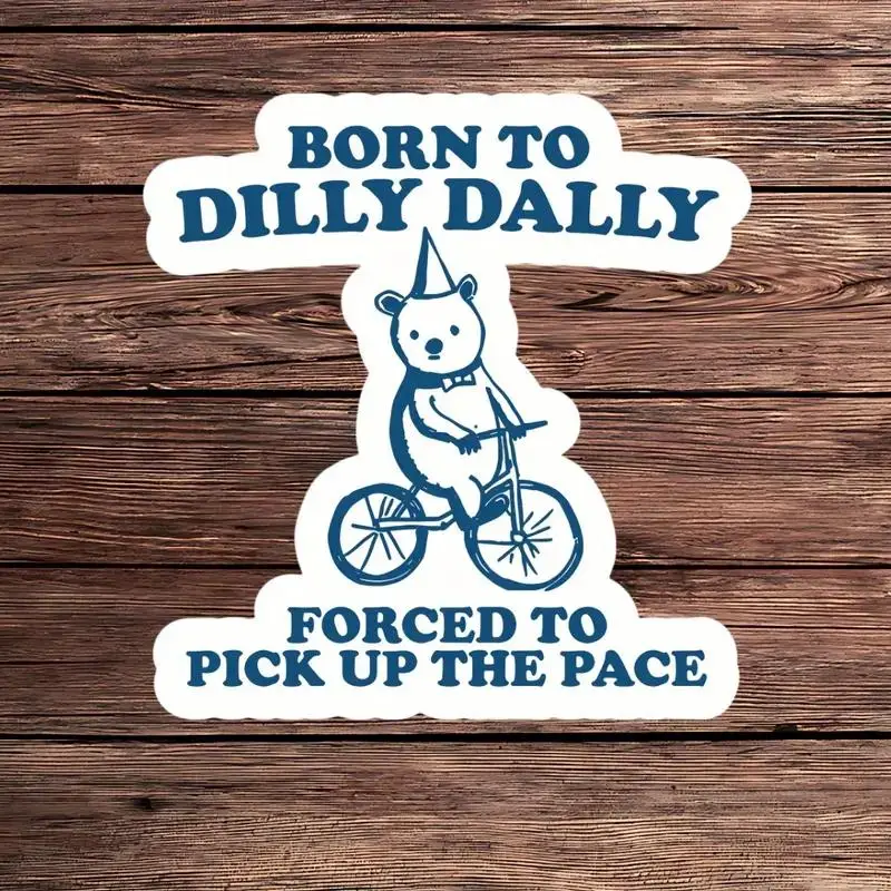 Bear Riding Bicycle Car Sticker, 1 Count Funny Car Decal, Universal Car Exterior Decoration Accessories for Car, Motorcycle, Bicycle