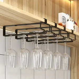 3pcs and 4pcs set, no need for punching new red wine cup holder inverted cup storage rack glass cup inverted drip cup holder inverted hanging rack storage rack