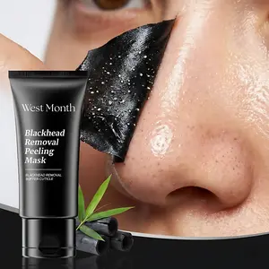 Bamboo Charcoal Blackhead Removal Peeling Mask 50g Deep Cleansing Pore Strips for Nose & Face Oil Control Anti-Blemish Care Gentle Nourishing Peel Radiant Sensitive Skin Repair Clear Flawless Facial