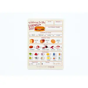 Sandwich Shop Playtime Pad for Pretend Play - 5"x7" 50 Sheets Notepad for Kids Made in USA