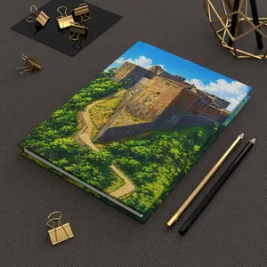 Hardcover Journal with Haitian Historical Site Citadelle Laferriere Scenic Castle Design, Nature-Themed Imagery Notebook for Office Stationery Use, Nature-Themed Imagery Notebooks