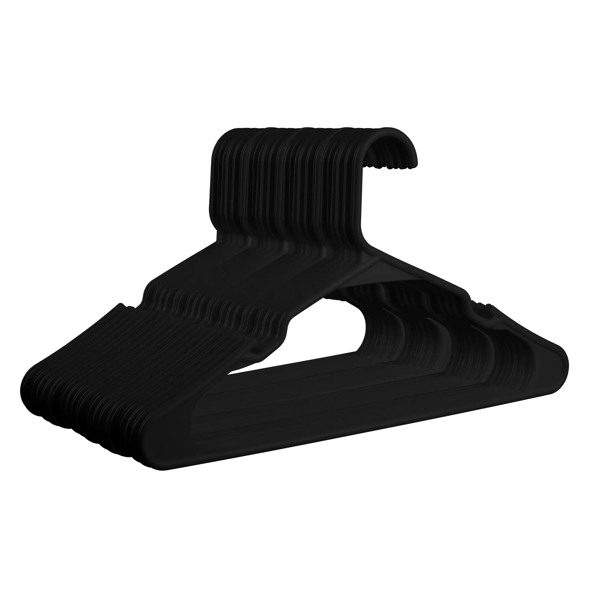 100 Pack Plastic Hangers - Standard Thick Coat Hangers, Traditional Sturdy & Durable Design with Shoulder Grooves, Home Organizer Hanging Hooks