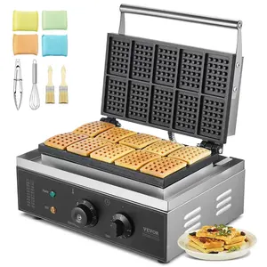 【Summervibes】VEVOR 10PCS Commercial Waffle Maker Rectangle Waffle Baker Machine 1550W