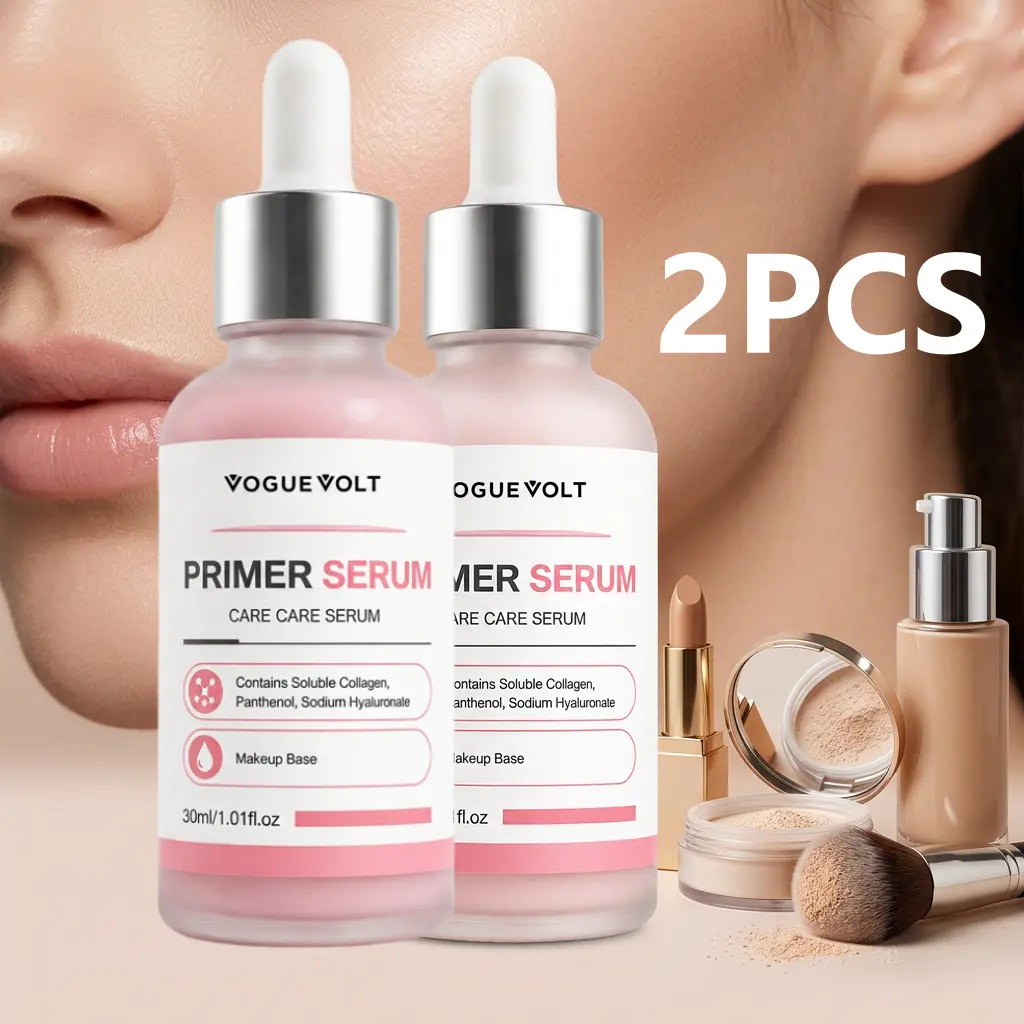 Korean Strong Hold Makeup Base Essence with Collagen - Lightweight, Non-Caking, Hydrating, Skin-Smoothing, Makeup-Gripping, Dewy Glow, All-in-1 Priming & Skincare Formula