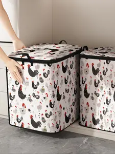 Chicken Print Thick Blanket Storage Bag, Foldable Storage Bag, Cute and Practical Kids Bedding Organizer, Durable Material, Easy Carry Handles, Home Use, Storage Carrying Bag