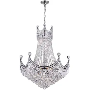 CWI Lighting Amanda 15 Light 28 inch Chrome Down Chandelier Ceiling Light 8421P28C