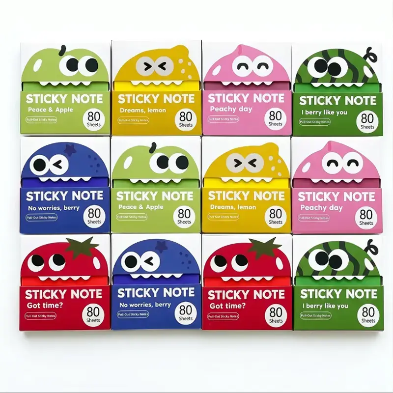 Transparent Pull-Out Sticky Notes, 12 Boxes, 960 Sheets Total, Strong Adhesion, No Residue, 50 Reuses Per Sheet, 80 Sheets Per Pad, Office Stationery, Back to School Supplies, Desk Accessories.