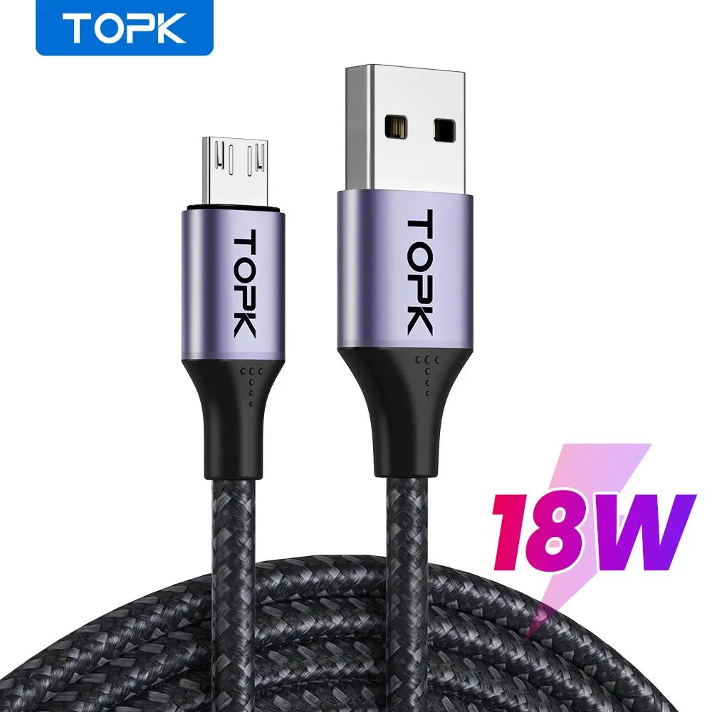 18W Super Fast Charging Data Cable, Data Sync Cable, Micro USB High Speed Charger Fast Charging Supported High Efficiency Charger Cord For Samsung Sony Xiaomi Huawei