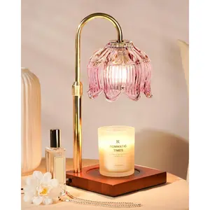 Candle Warmer Lamp with Timer & Dimmer, Candle Lamp Warmer Adjustable Height, Gifts for Women Mom Birthday Christmas, House Warming   Bedroom Decor,Lotus Flower Wax Warmer for Jar Candles