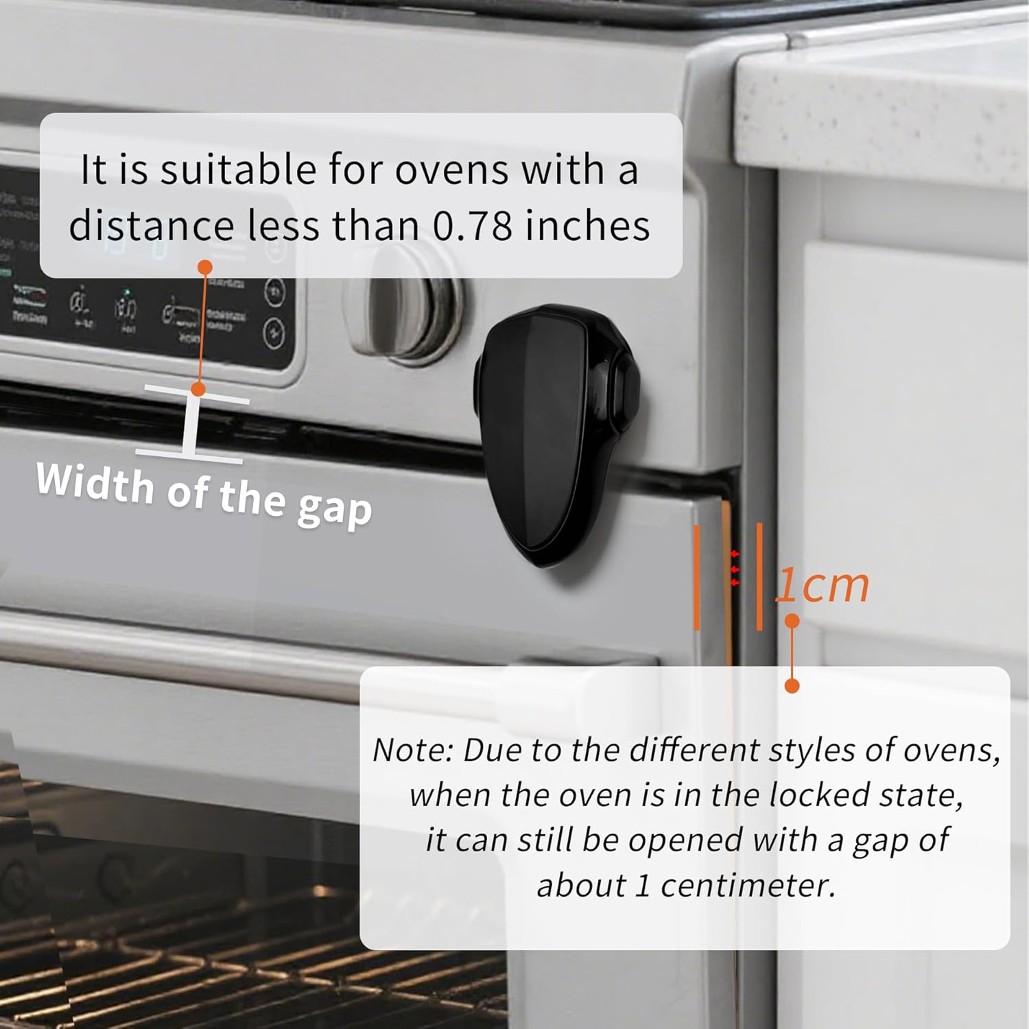 Child Proof Oven Lock Baby Safety Oven Door Lock for Toddlers no Tools Need or Drill Easy to Install (Black)