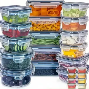 8pcs Multifunctional Transparent Food Storage Containers Set, Various Sizes, Sealed Lids Keep Fresh, Suitable for Fruits Vegetables Meat Noodles