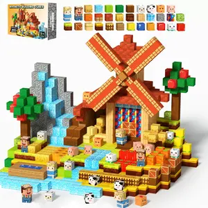 Fun Windmill Farm Magnetic Blocks, Stackable Magnet Toy Set, Stem Sensory Travel Toy, Montessori Preschool Creative Puzzle, Ages 3+, Magnetic Building Block
