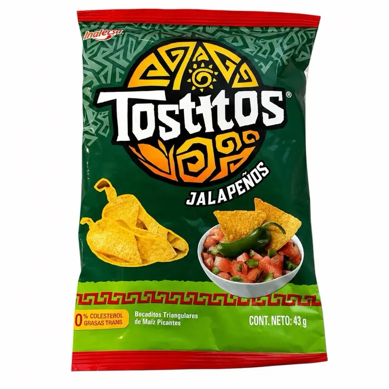 Tostitos Jalapeños Spicy Corn Triangular Snacks, 43g - Ecuatorian Savory Snack