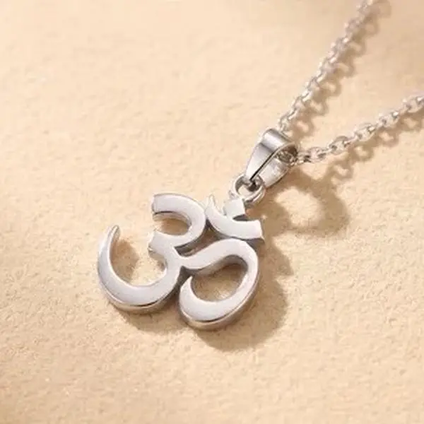 Om Symbol Necklace – Stainless Steel Pendant – Spiritual Yoga Necklace – Minimalist Meditation Jewelry