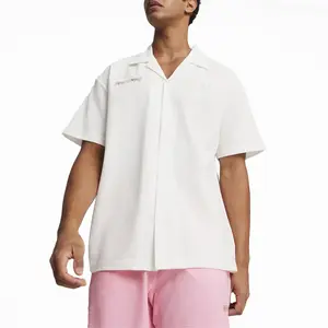 PUMA Mens Scuderia Ferrari Race Collared Short Sleeve Button Up Shirt Casual Tops Casual - White