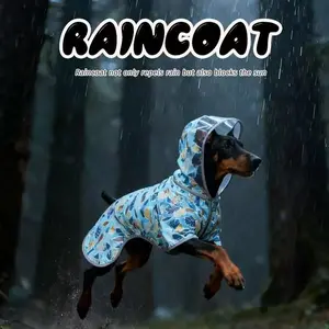 Pet Raincoat Polyester Reflective Strip, Outdoor Dog Raincoat for Small Medium Dogs, Universal Waterproof Pet Raincoat, Waterproof Puppy Poncho