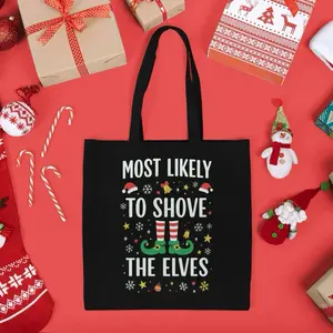 Most Likely To… Christmas Tote Bags  | Funny Holiday Gift Bags | Festive Reusable Shopping & Gift Totes