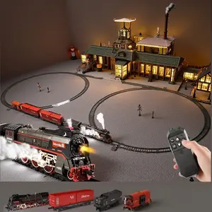 Magical Steam Train Kit 🚂 |   3D Smoke Control + Real Tracks! STEM Toy for Kids & Adults |   Choo-Choo Whistle & LED Show ✨ |   Remote-Free Sensory Play! gifts
