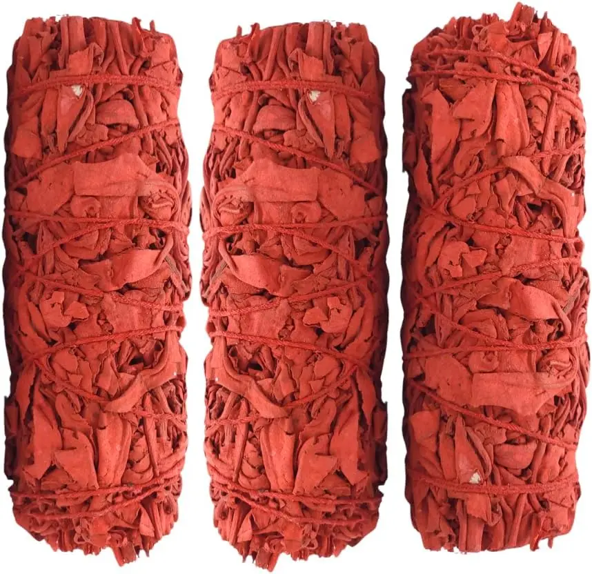 4-inch long dragon's blood sage. 3-piece hand-tied hand-wrapping kit for home cleansing, meditation, and purification rituals.