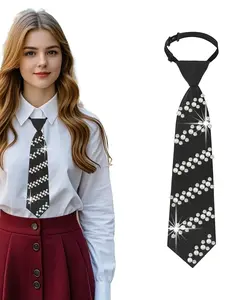 Women's Elegant Rhinestone Decor Tie, Fashionable Necktie for Business & Party, Trendy All-match & Exquisite Necktie for Birthday Gift