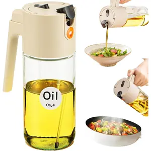 2026Upgraded  Large capacity 2in1 Glass Oil Dispenser & Sprayer   Mist 20oz/600ml Leakproof Olive Oil Sprayer  oil control Even  Bottle for Cooking, Air Fryer, BBQ, Salad
