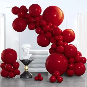 PartyWoo Maroon Balloons 100 pcs Different Sizes of 36 18 12 10 5 Inch Dark Red Burgundy Ruby Red Balloon Arch Kit Garland for Graduation Valentine's Day Wedding Anniversary Party Decorations Red-Y75