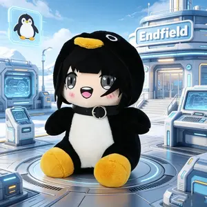 Arknights: Endfield Penguin Administrator Plush Toy, Cute Goo Goo Ga Ga Anime Plushie, Soft Stuffed Doll, Adorable Black & White Penguin Girl Plush, Perfect Gift for Fans, Kawaii Room Decor