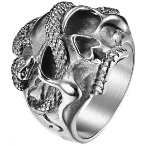 OIDEA Dark Gothic Skeleton Ring - Anti-Rust Heavy-Duty Steel Punk Biker Motorcycle Statement Vintage Unisex Rock Jewelry, Anti-Rust Steel Rings, Dark Gothic Rings