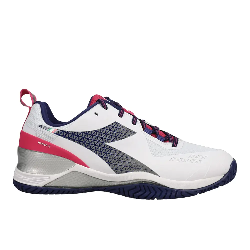diadora Womens Blushield Torneo 2 All Ground Tennis Sneakers Shoes - White