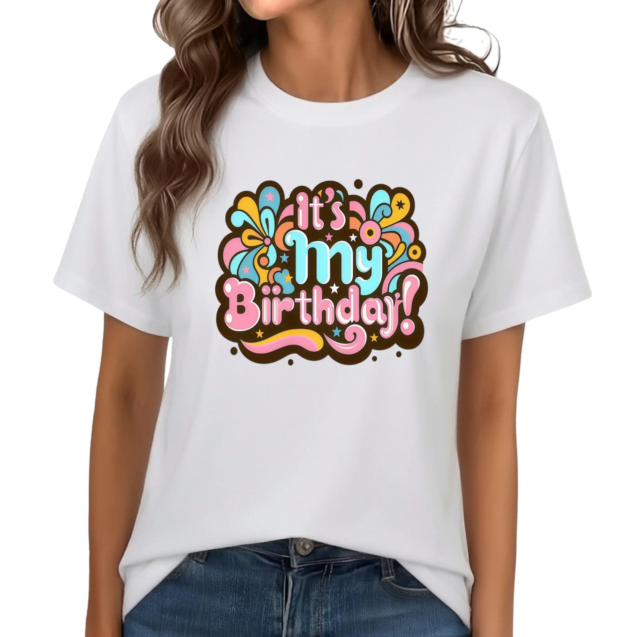 Its My Birthday Groovy Birthday Women T-Shirt Cotton Fit