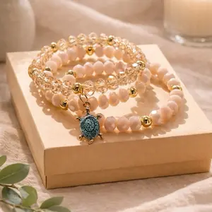 Bracelet Stack x 3 w/Turtle Charm