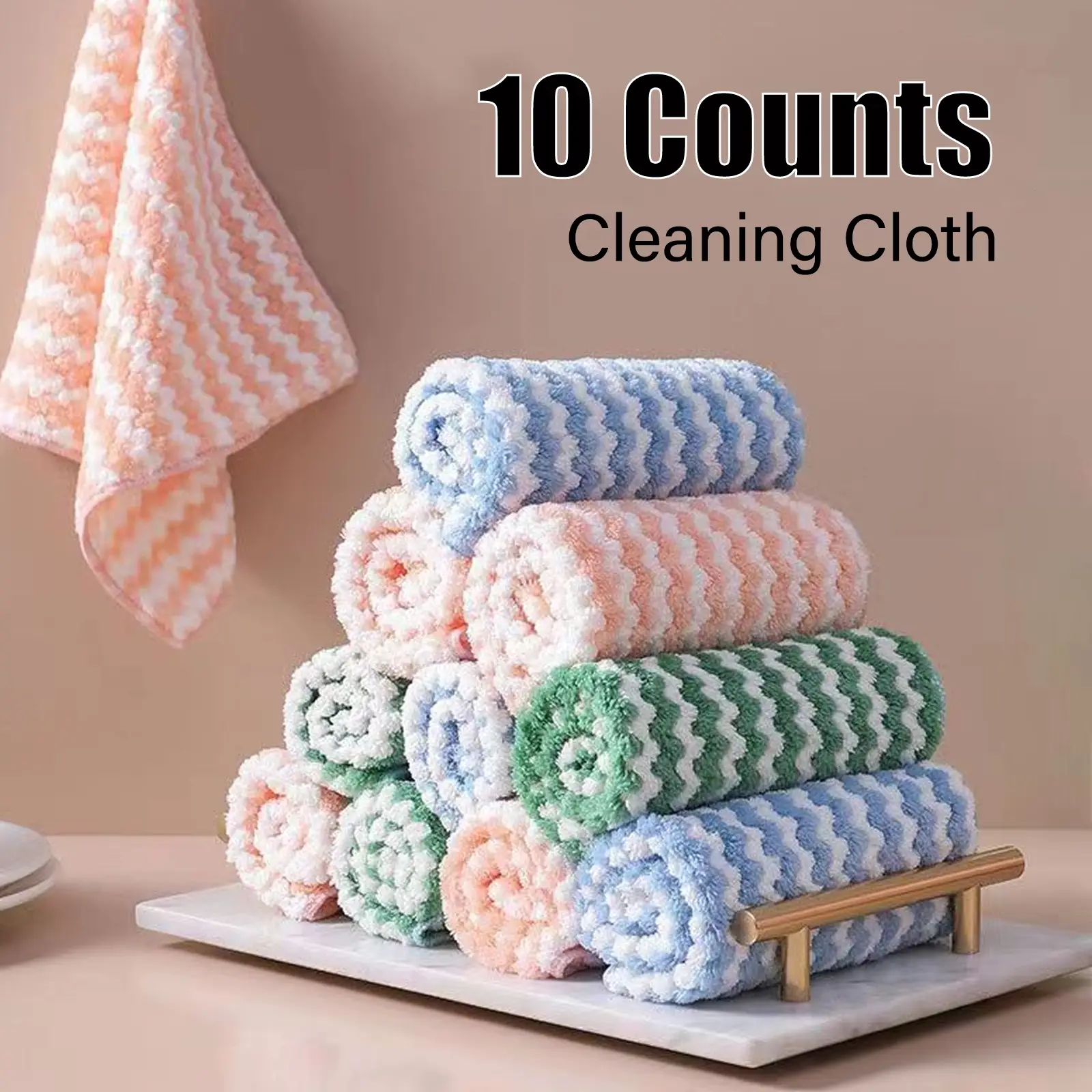 10 Counts Microfiber Cleaning Cloth Thickened,Reusable and Washable Towels,Super Soft Absorbent Dish Rags Cloths,Suitable for Cleaning kitchens,Sinks,