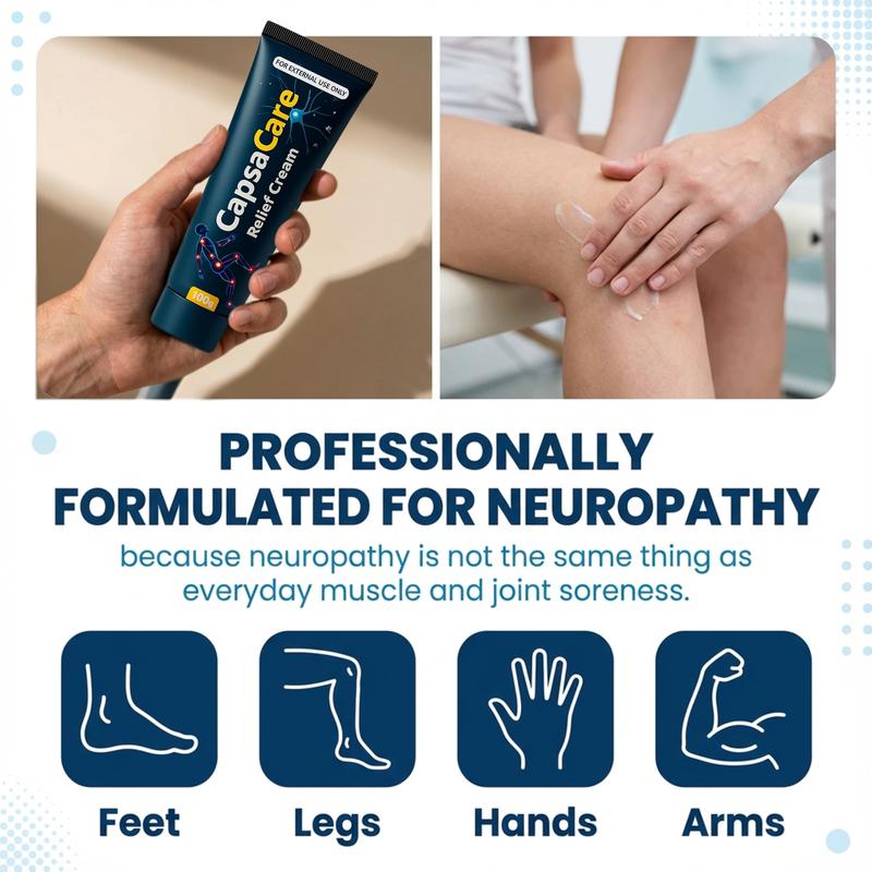 Neuropathy Relief Neuropathy Relief Cream | Neurosoothe Formula Nerve Cream, Capsicum Pain Relief Cream, Contains Capsaicin, Arnica, Menthol, Msm, And Glucosamine, Suitable For Feet, Hands, Legs, Muscles, Joints, And Waist | 100g