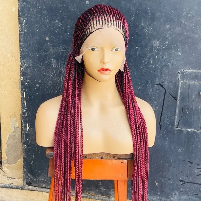 Full Lace All Back Cornrows Braided Wig, Full Lace 30 Inches Long Knotless Braids for Black Women with Secure Fit That Will Make The Wig Look Perfect and Natural On W