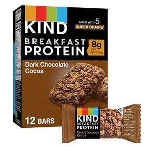 Breakfast, Healthy Snack Bar, Dark Chocolate Cocoa, Gluten Free Breakfast Bars, 8g Protein, 1.76 OZ Packs (6 Count)Breakfast, Healthy Snack Bar, Dark Chocolate Cocoa, Gluten Free Breakfast Bars, 8g Protein, 1.76 OZ Packs (6 Count)