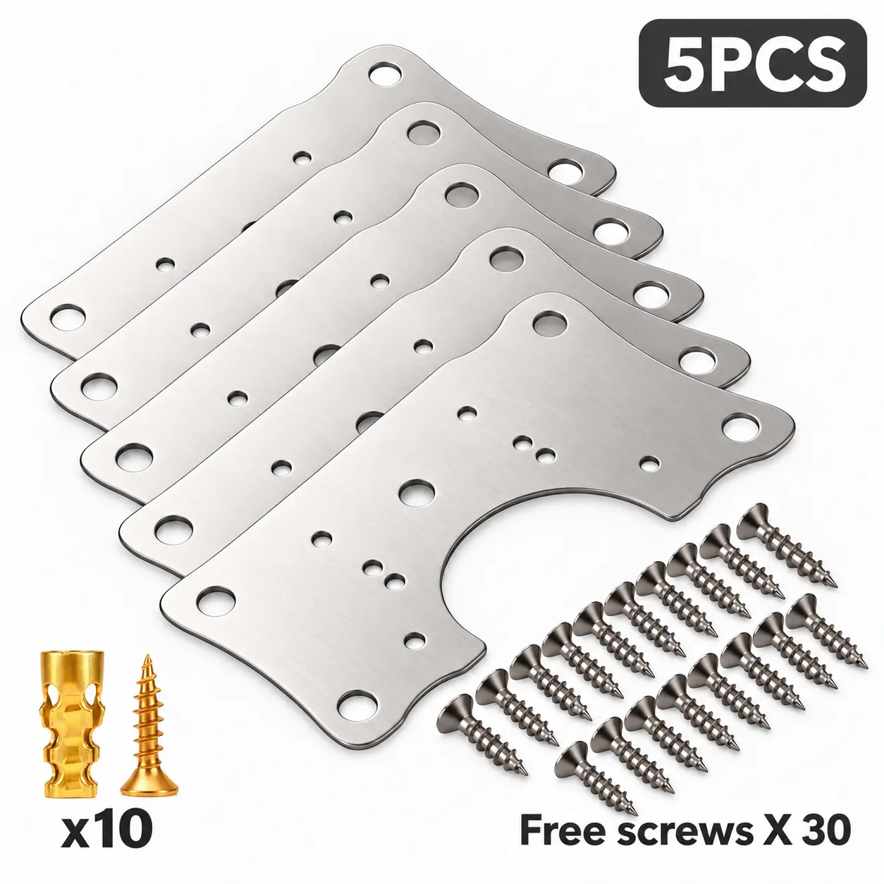 Cabinet Door Hinge Repair and Reinforcement Plate, Easy to install, Thickened Fixing Plate for Cabinet Door Hinges, Furniture Hinge Compatibility Accessory, Screws for Directly Securing Hydraulic Cabinet Door Hinges, 6*14mm Door Hinge Thread Repair Screws