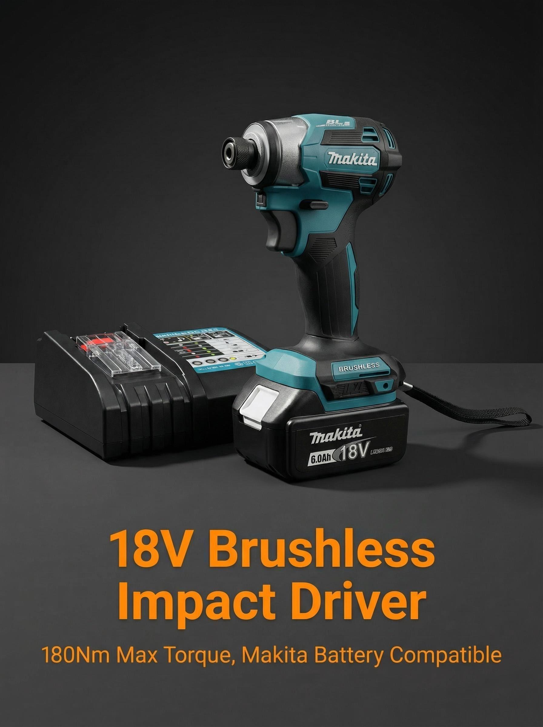 Makita DTD173 Brushless Impact Driver For Fastening And Installation With 18V Power And 180Nm Torque