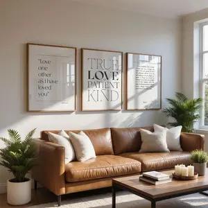Love Is Patient Love Is Kind Wall Art Set of 3 | 1 Corinthians 13:4 Scripture Print | Christian Love Quote | Wedding Couples Gift