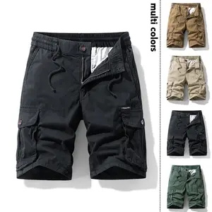 Men’s Summer Cargo Shorts - Menswear, Loose Fit with Multiple Pockets, Retro Drawstring, Casual Athletic Shorts, Outdoor Casual Bottoms