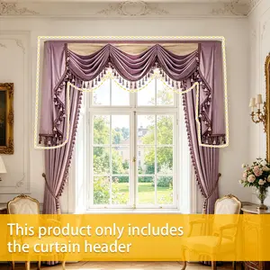European Luxury Gold Multi-Layer Fringe Curtain Header, Wave Stitched Curtain Top, Suitable for Villa, Wedding Room, Live Stream