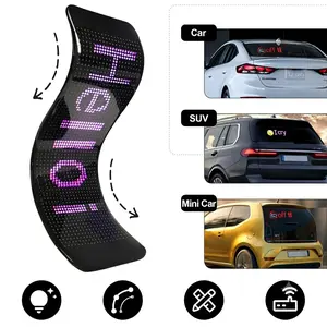 JOYYE Sequential LED Sign - Car Interior Accessory, Aftermarket Style Flexible Screen, APP-Controlled DIY Text/Patterns/Animations, Car Ornament for Dashboard Decor
