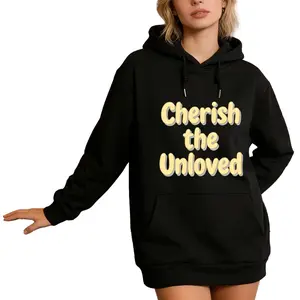 Vintage Style Retro Bubble Text Long Sleeve Hoodie for Caring Hearts