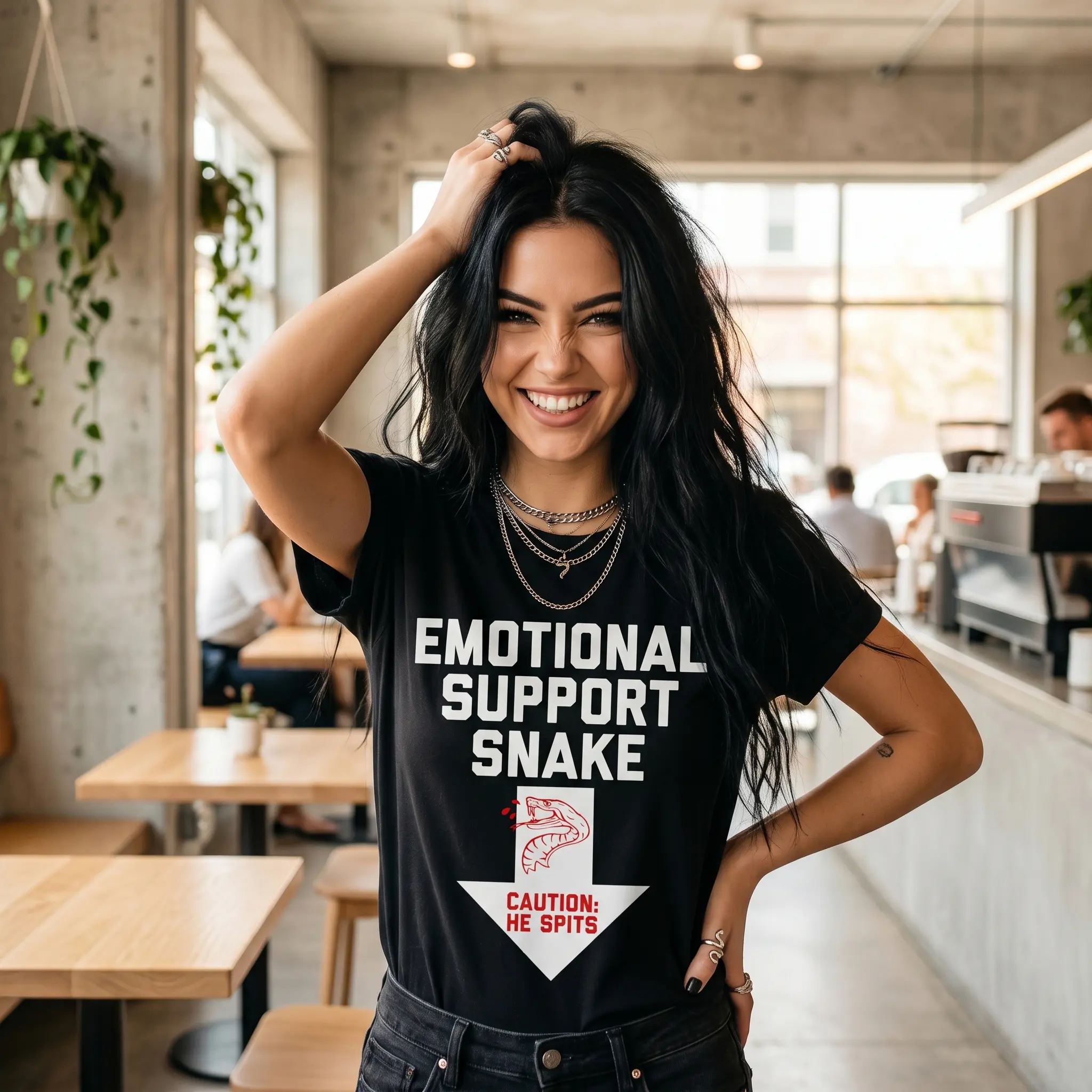 Crude Humor Shirts, Crude Humor Inappropriate Emotional Support Snake Halloween T-Shirt Menswear Casual Cotton Top Basic Fashion Streetwear