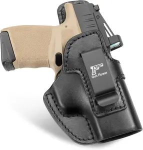 GUN & FLOWER IWB Leather Holster – Optic Cut – Fits Ruger MAX-9, PSA Dagger Micro & Hellcat Series – RH