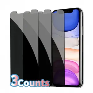 Privacy Screen Protector, 3 Counts Tempered Glass Anti-spy Phone Screen Protector, Phone Accessories Compatible with iPhone 11 12 13 14 15 16 Pro Max