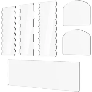 6 count Clear  Cake Scraper Cake Decorating Comb Cake Edge Smoother Scraper Pastry
