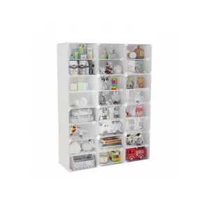 Indoor furniture  Portable Organizer With Door 4 X 96 3 * 12 Tiers 72 Pairs Shoe Storage Modular Cabinet Plastic Adjustable Box Shees Stackable Detachable DIY Standing Shelf Rack