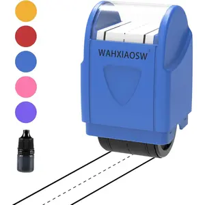 Handwriting Lines Stamp Roller Self-Inking Line Rolling Stamps Handwriting Practice Tool for Teachers Kids Kindergarten (Blue)