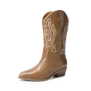 DREAM PAIRS Women's Cowboy Boots Mid Calf Cowgirl Boots Embroidery Stitched Western Boots DREAM PAIRS Women's Cowboy Boots Mid Calf Cowgirl Boots Embroidery Stitched Western Boots